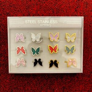 Butterfly Stainless Steel Earrings Set